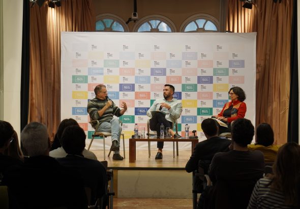 presentacion informe adaptaciones al audiovisual_izq-dcha Luis Angel Ramirez - German Mori - Gloria Salo